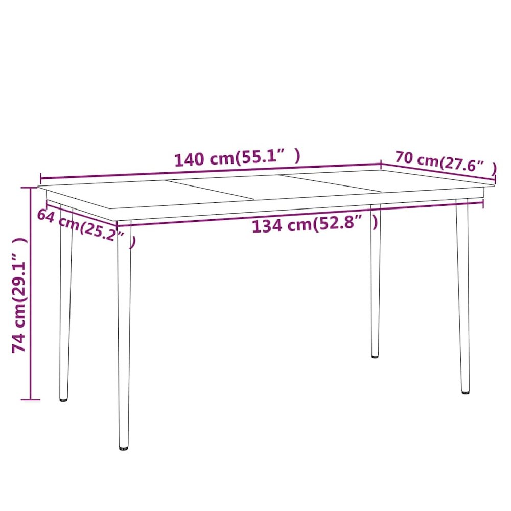 Garden Dining Set Black Powder-coated steel 5 piece set. Picture 8