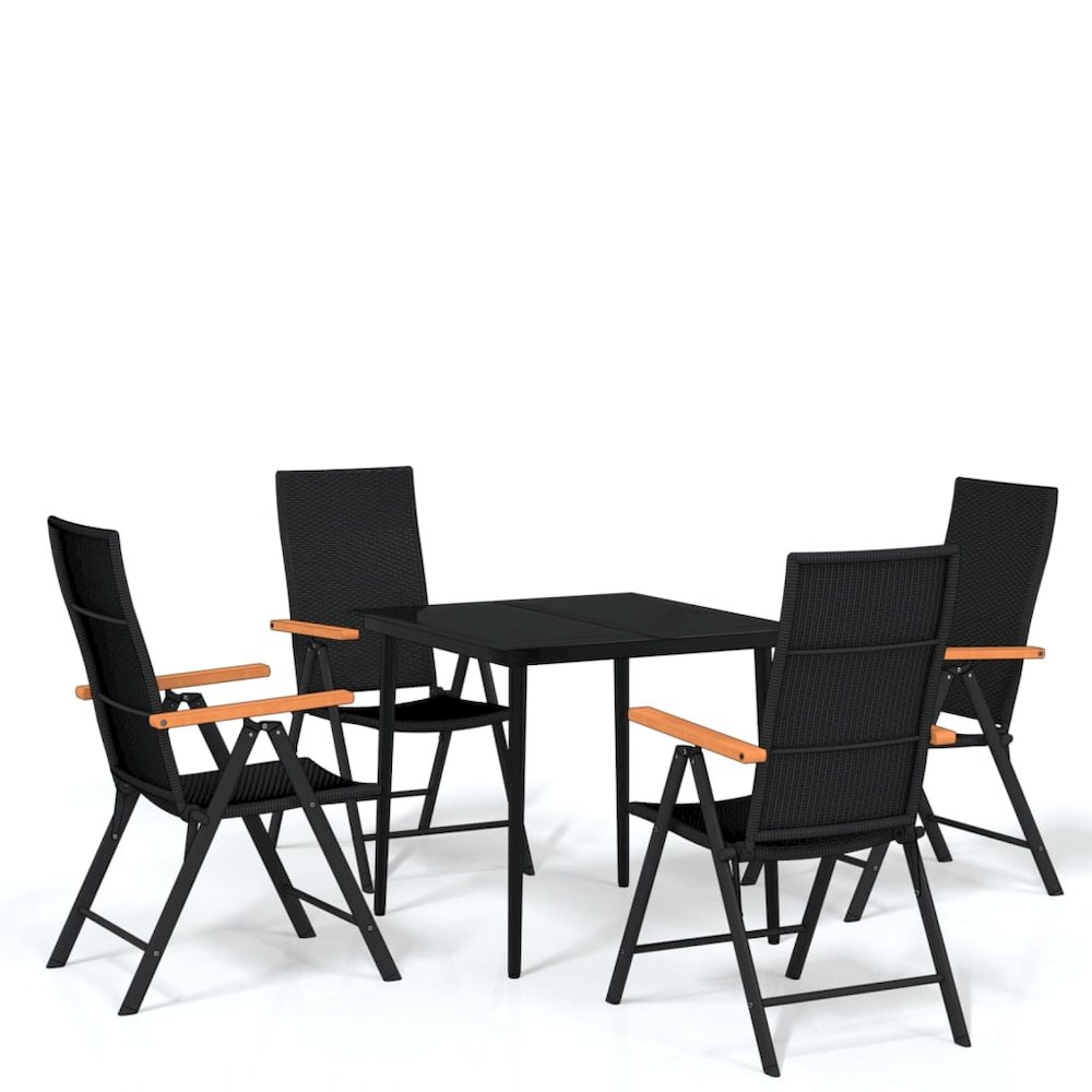 Garden Dining Set Black. Picture 2