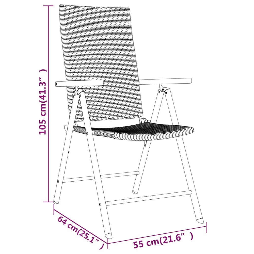Garden Dining Set Black. Picture 7