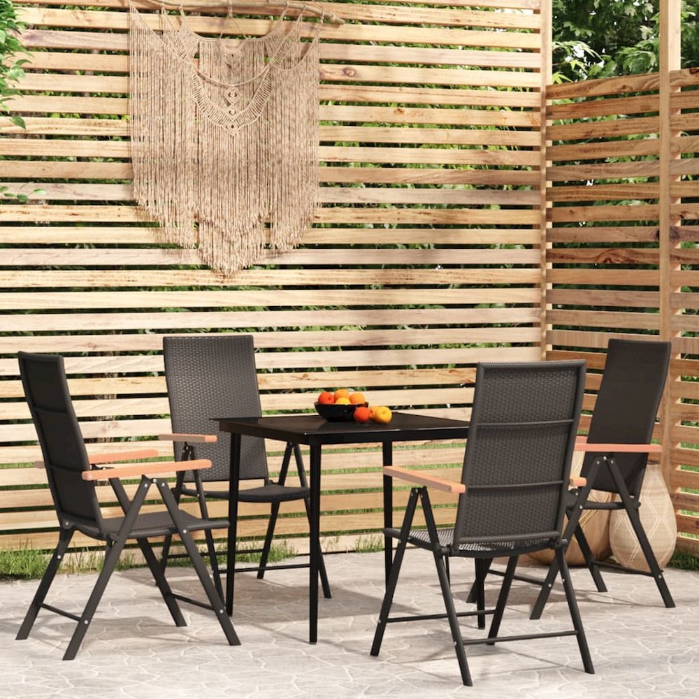 Garden Dining Set Black. Picture 1
