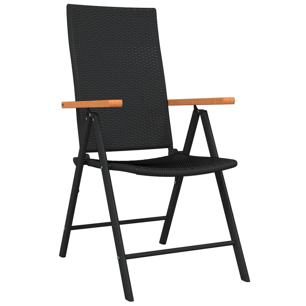 Garden Dining Set Black Powder-coated steel Medium Foldable. Picture 3