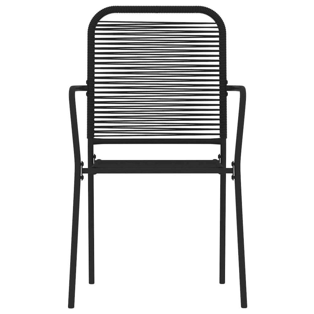 Dining Set Black Powder-coated steel, glass, cotton rope Medium. Picture 4