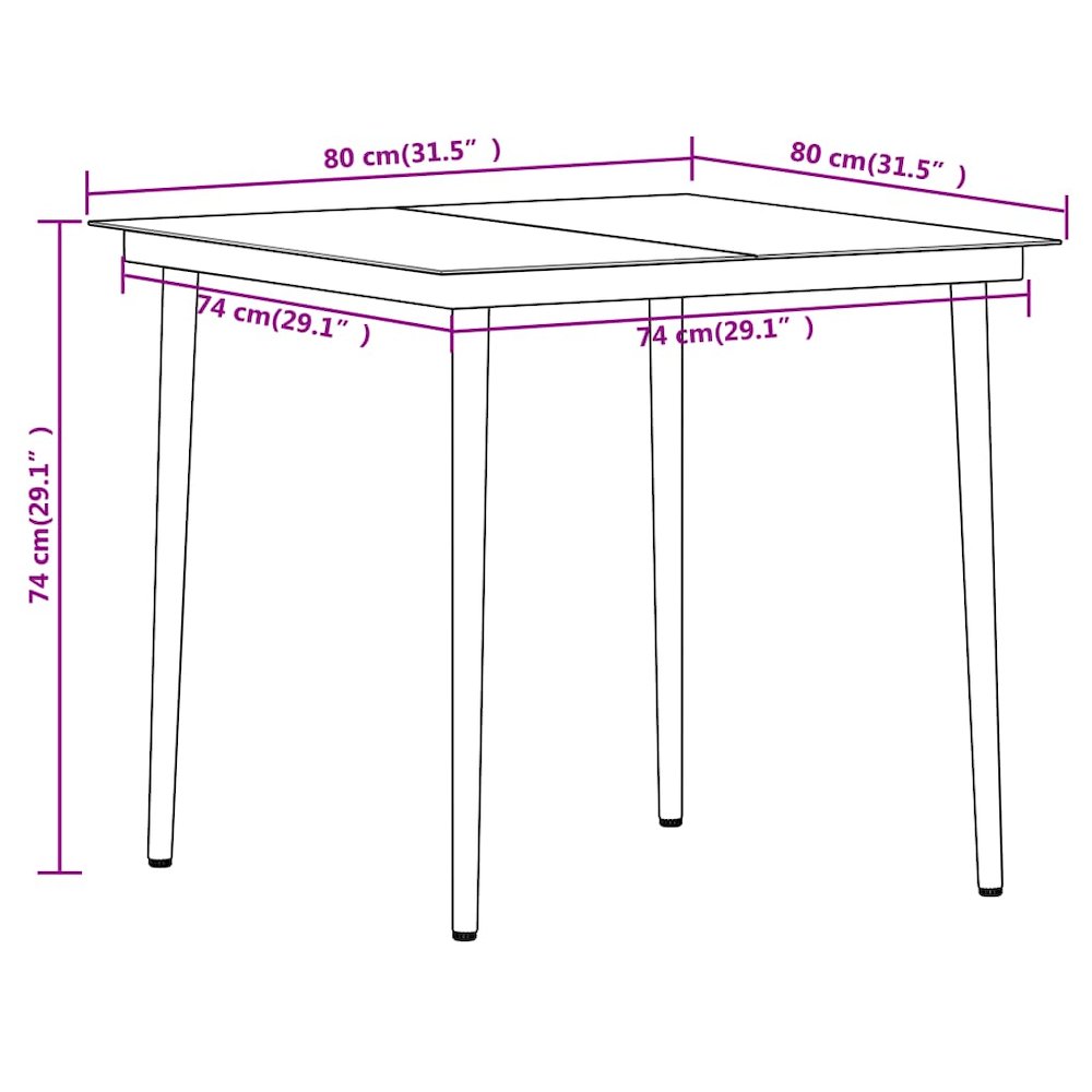 Dining Set Black Steel Medium Durable Garden Dining Set. Picture 8