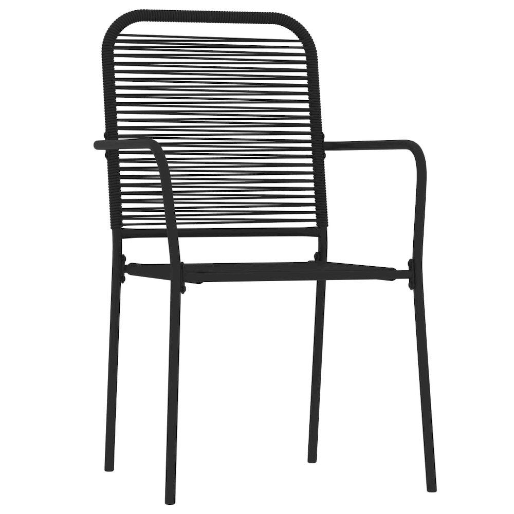 Dining Set Black Powder-coated steel, glass, cotton rope Standard. Picture 3