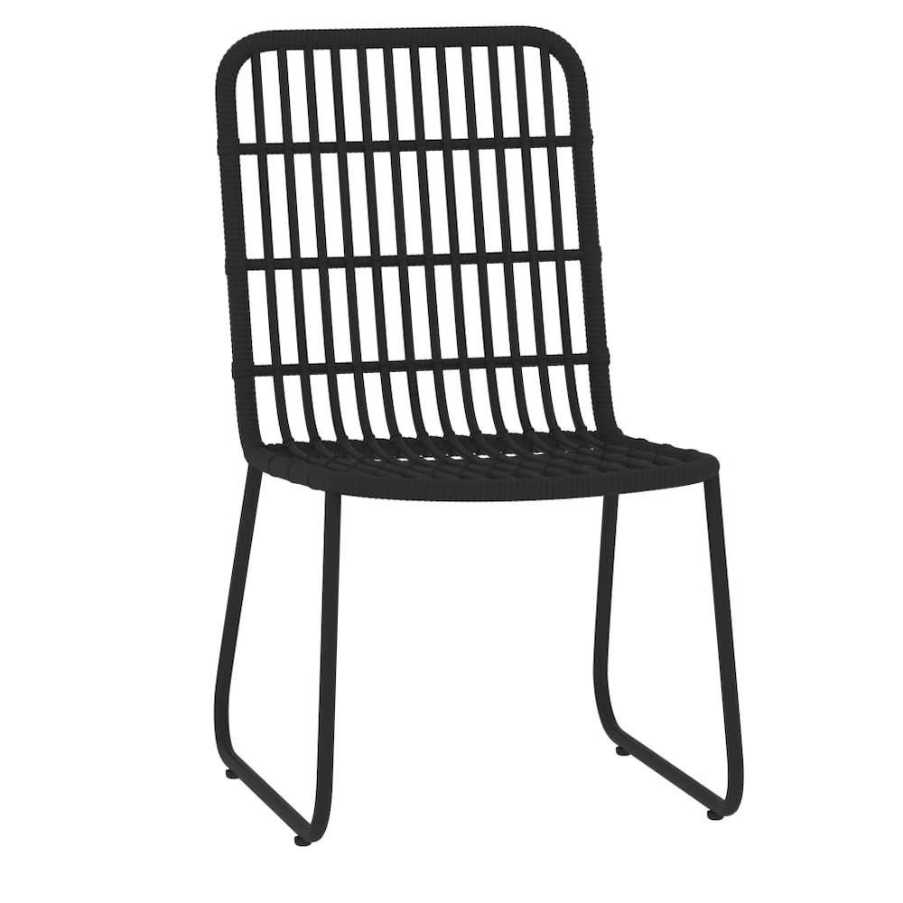 Dining Set Black PE rattan, powder-coated steel, glass Medium. Picture 3