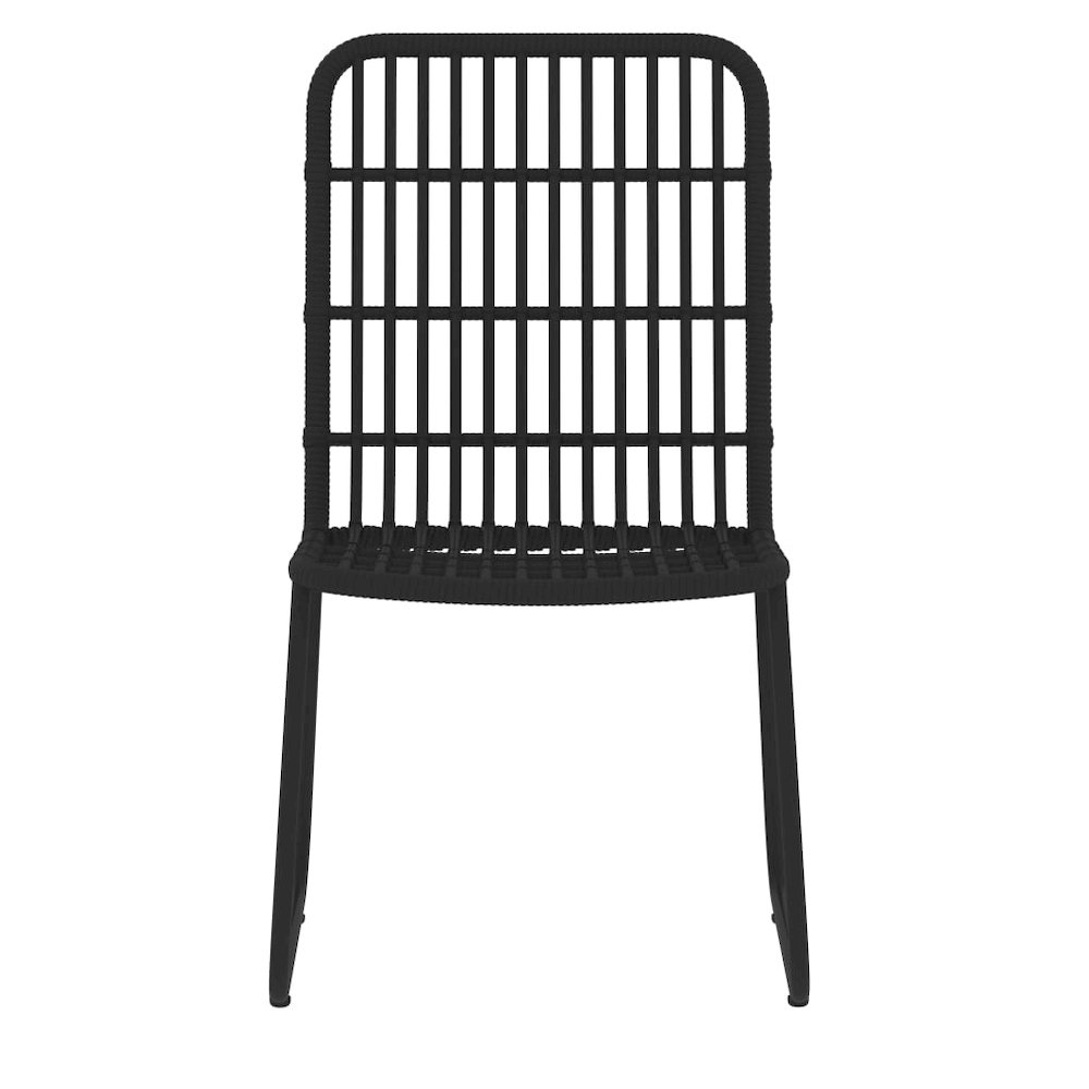 Dining Set Black PE rattan, powder-coated steel, glass Medium. Picture 4