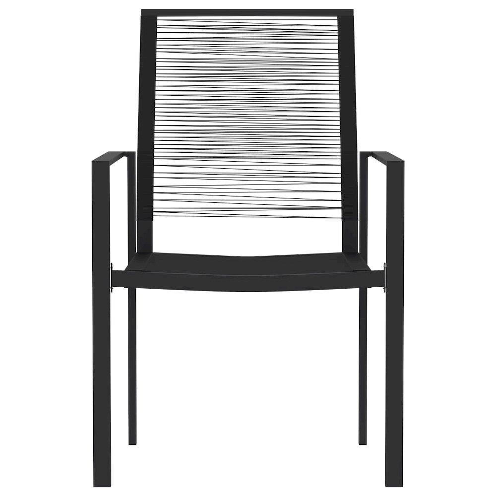 Dining Set Black Powder-coated steel, glass, PVC hollow rattan. Picture 4