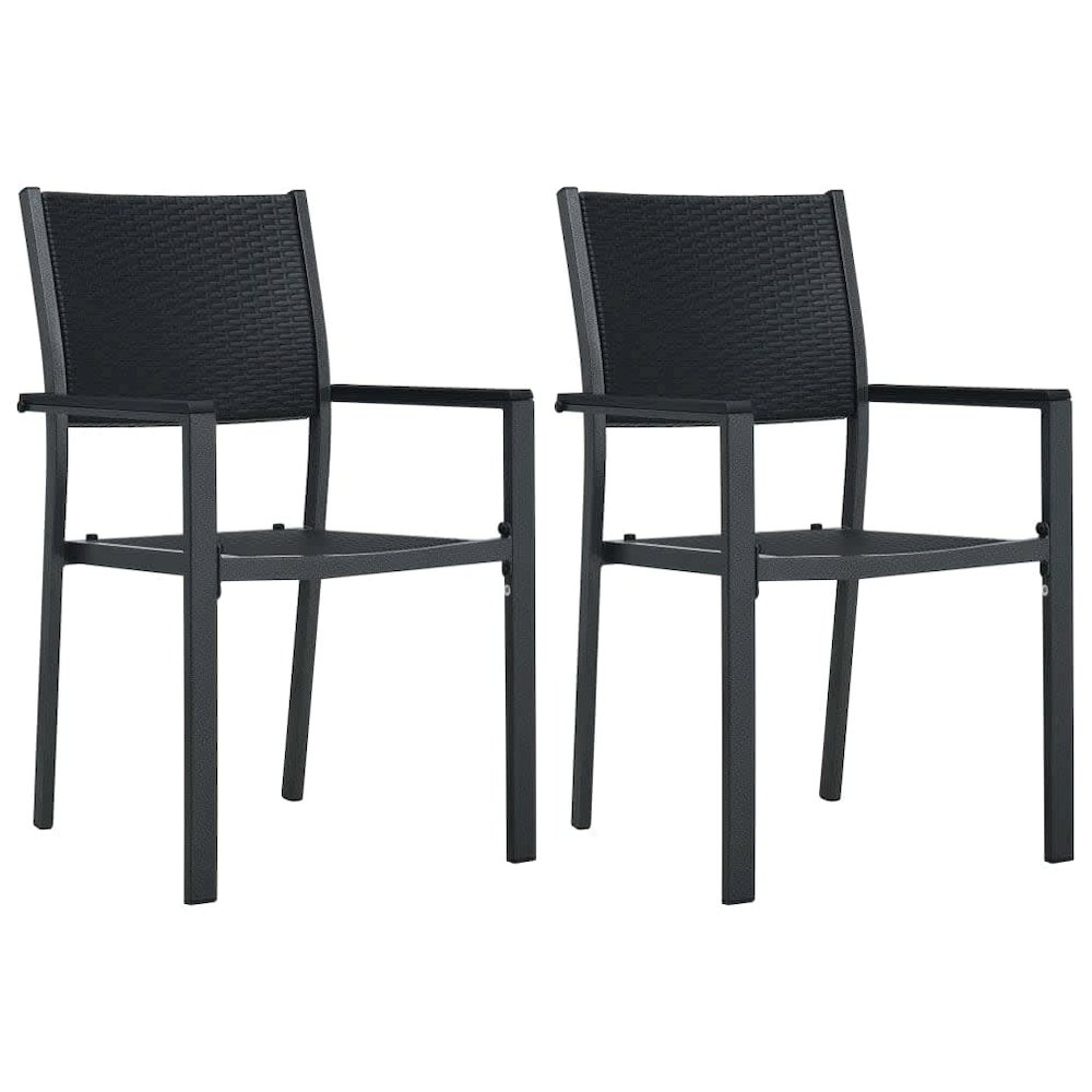 Garden Dining Set Black Powder-Coated Steel Standard Durable. Picture 3