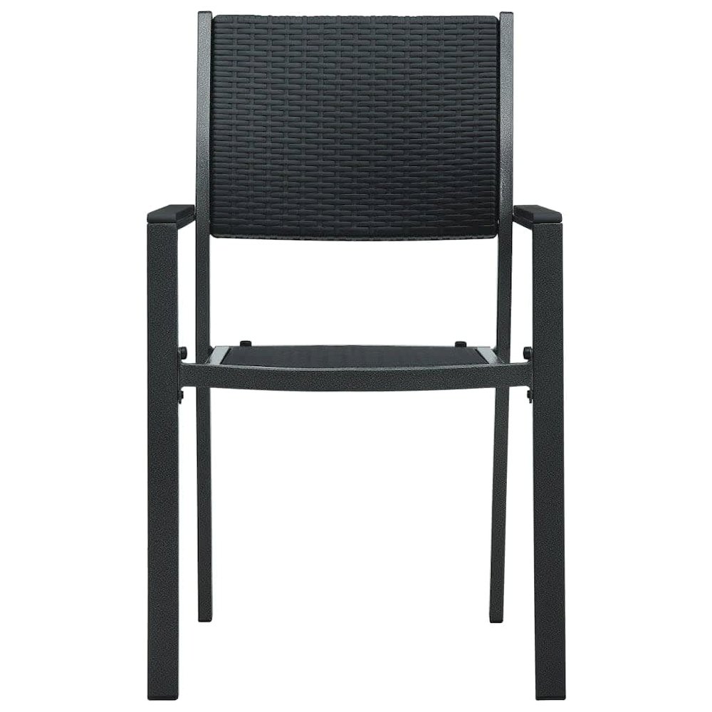 Garden Dining Set Black Powder-Coated Steel Standard Durable. Picture 5