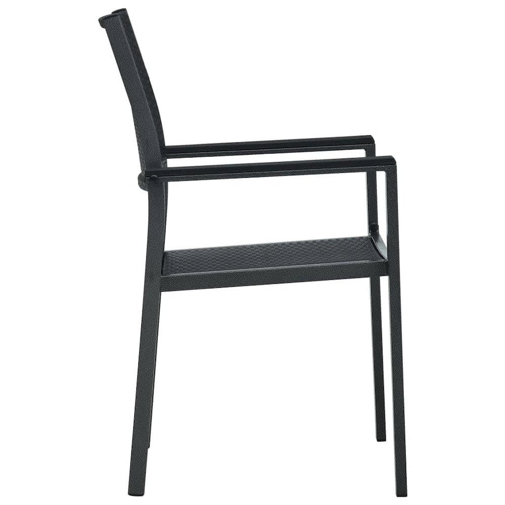 Garden Dining Set Black Powder-Coated Steel Standard Durable. Picture 6