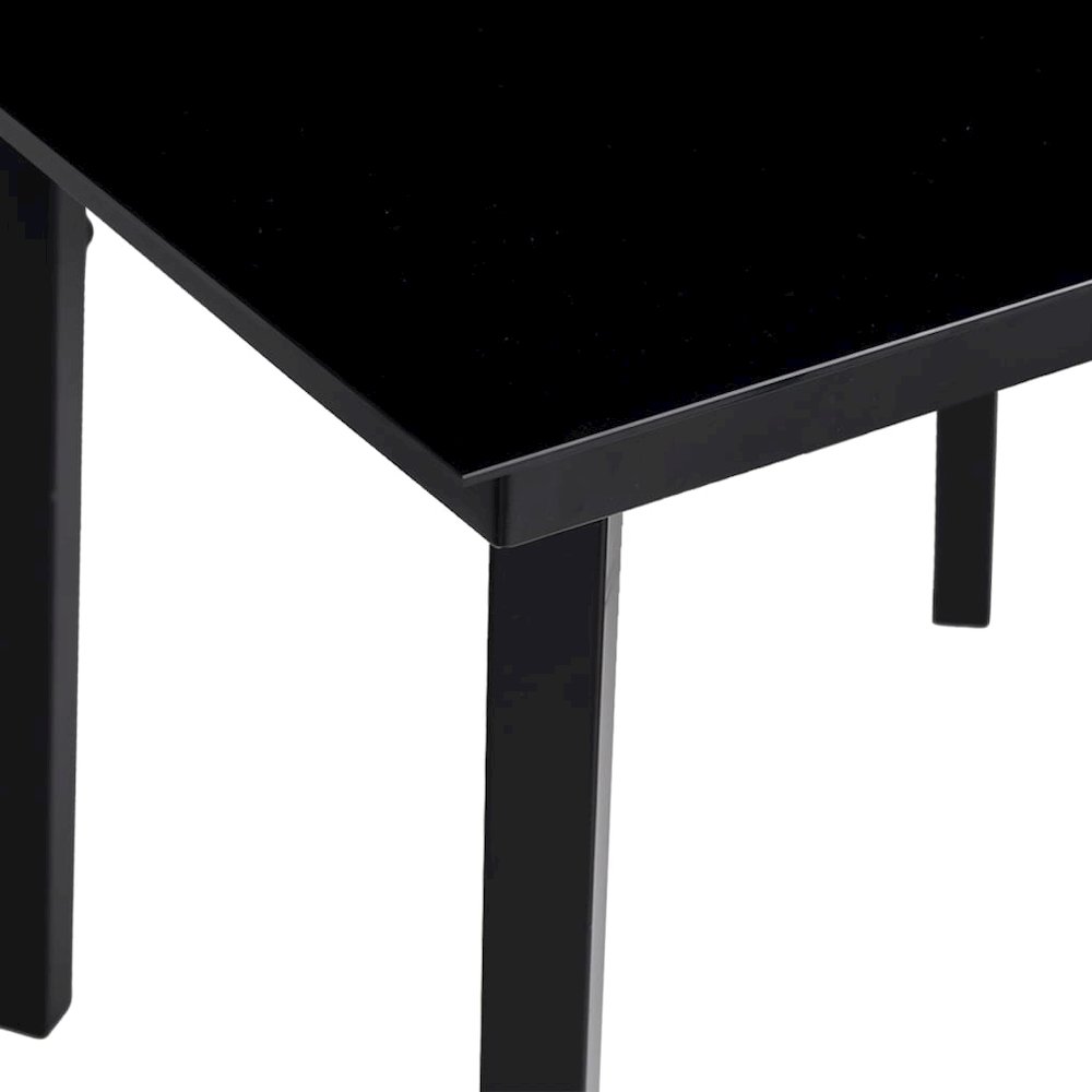 Garden Dining Set Black Powder-coated steel, plastic, glass. Picture 12