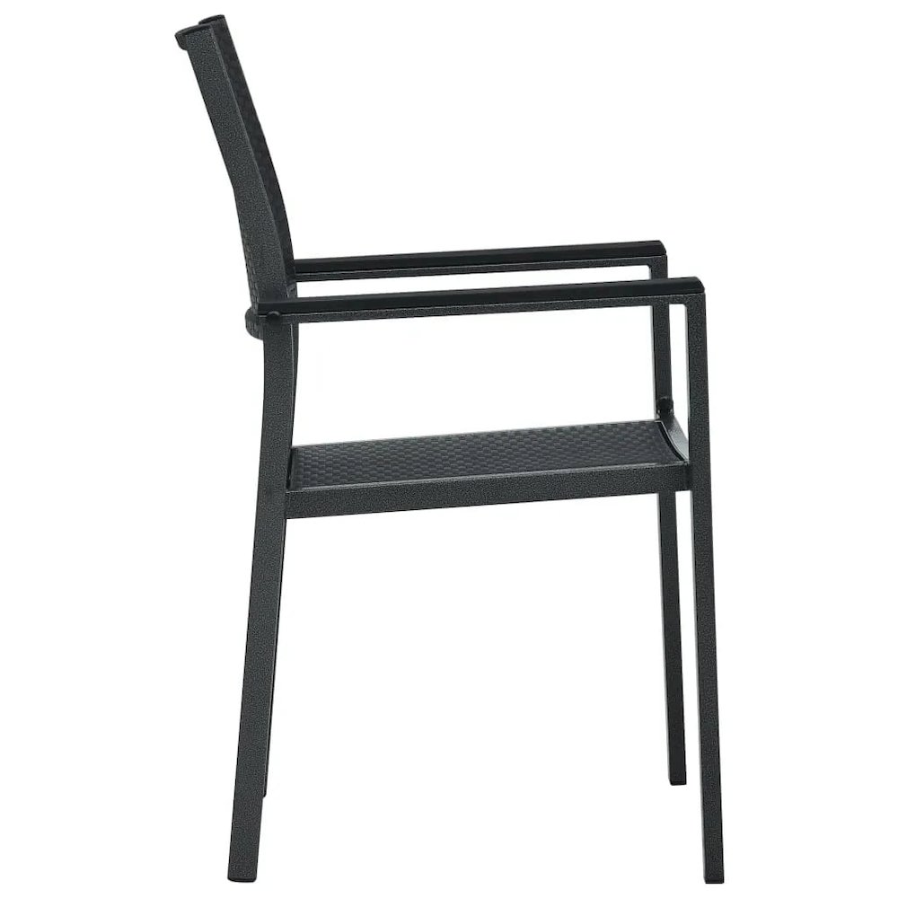 Garden Dining Set Black Powder-coated steel, plastic, glass. Picture 6