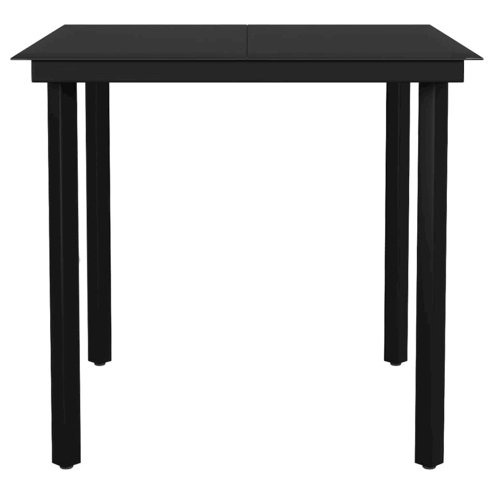 Garden Dining Set Black Powder-coated steel, plastic, glass. Picture 10