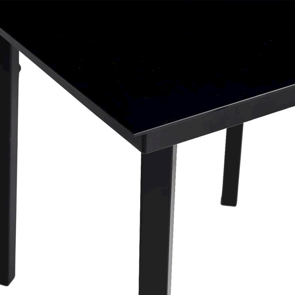 Garden Dining Set Black Powder-coated steel, plastic, glass. Picture 12