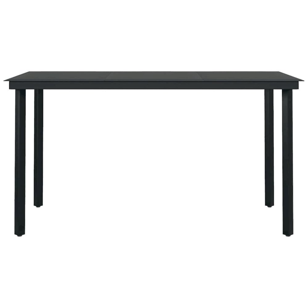Garden Dining Set Black Powder-coated steel, plastic, glass. Picture 10