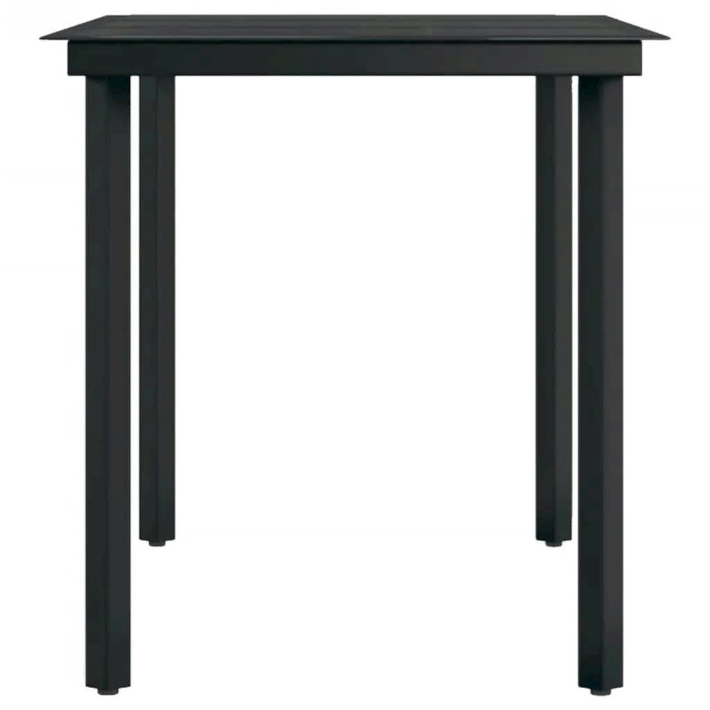 Garden Dining Set Black Powder-coated steel, plastic, glass. Picture 11