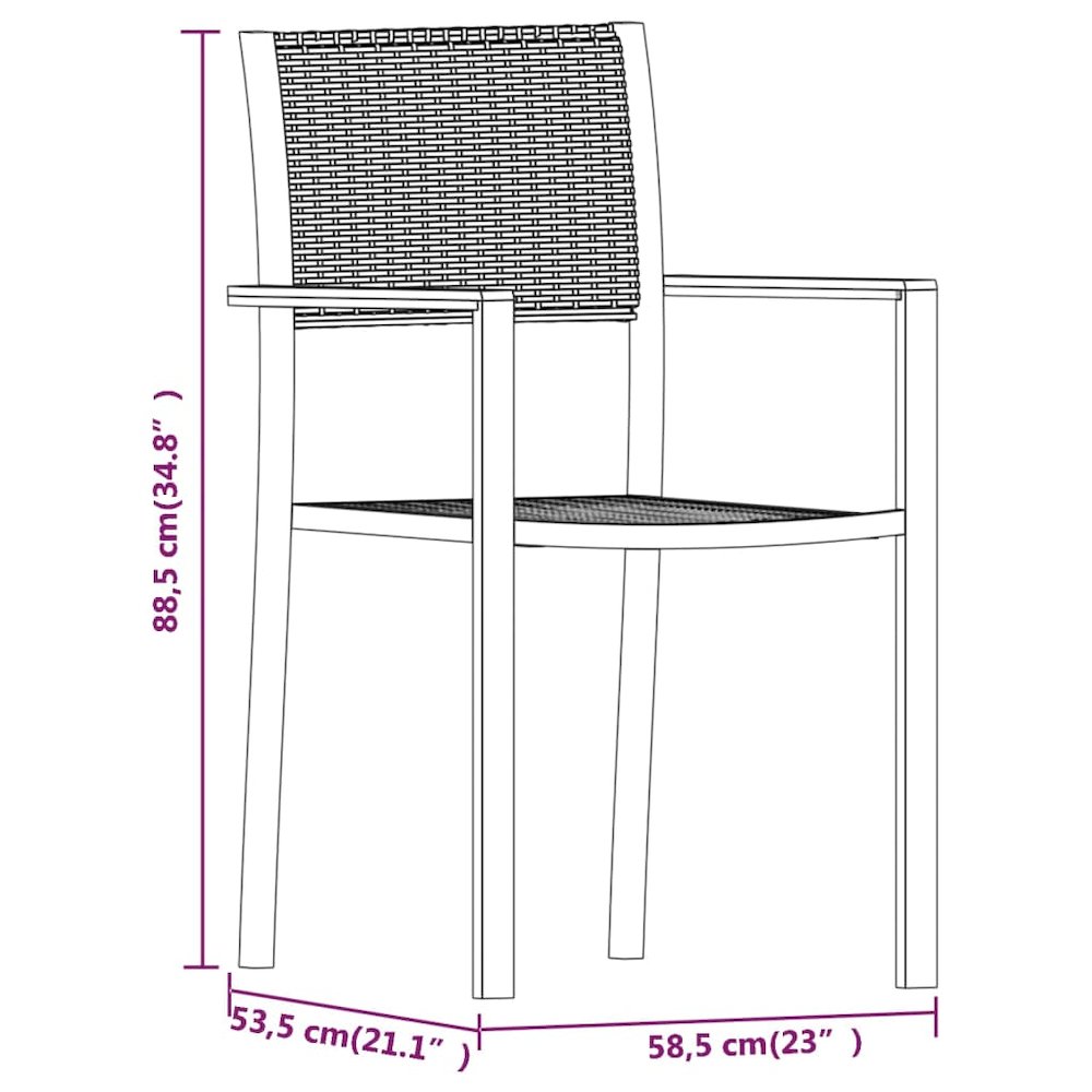 Garden Dining Set Black Powder-coated steel, glass, plastic Large. Picture 12