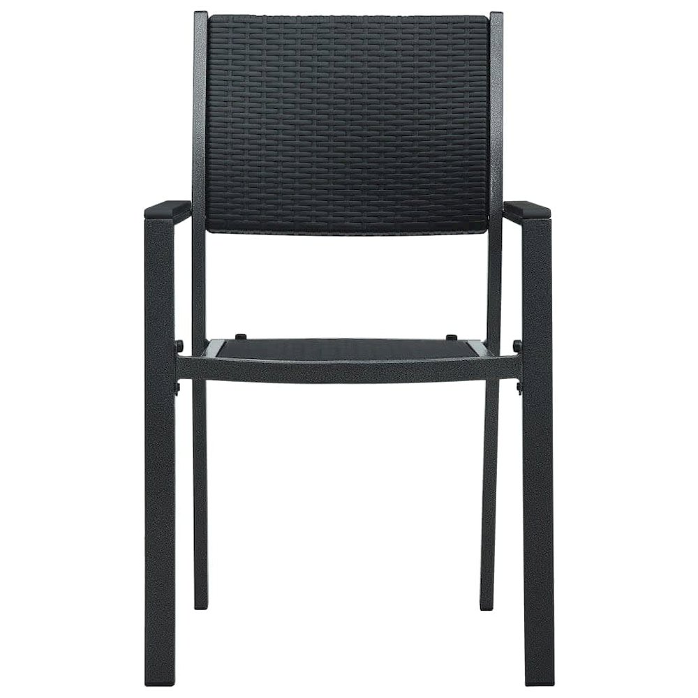 Garden Dining Set Black Powder-coated steel, glass, plastic Large. Picture 4