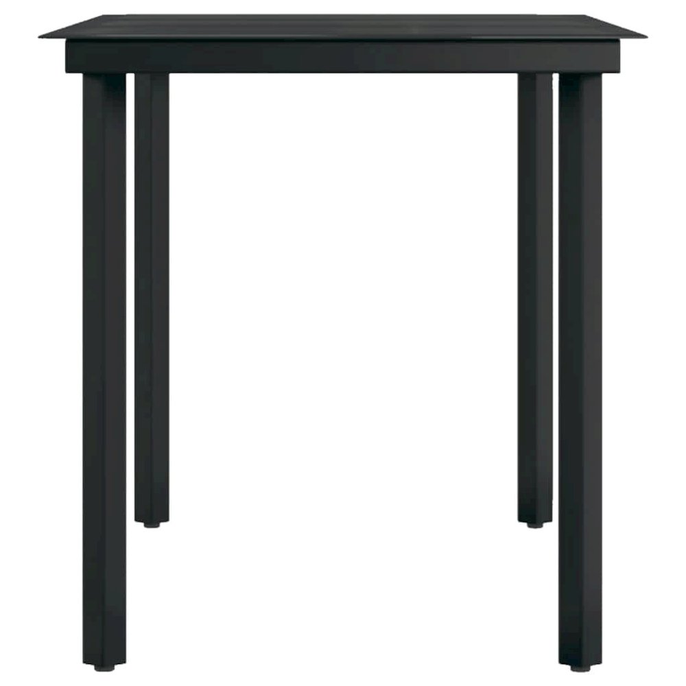 Garden Dining Set Black Powder-coated steel, glass, plastic Large. Picture 9