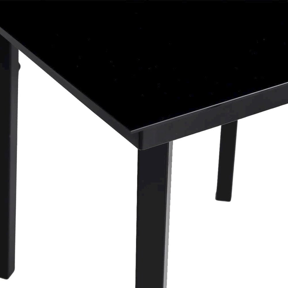 Garden Dining Set Black Powder-coated steel, glass, plastic Large. Picture 10