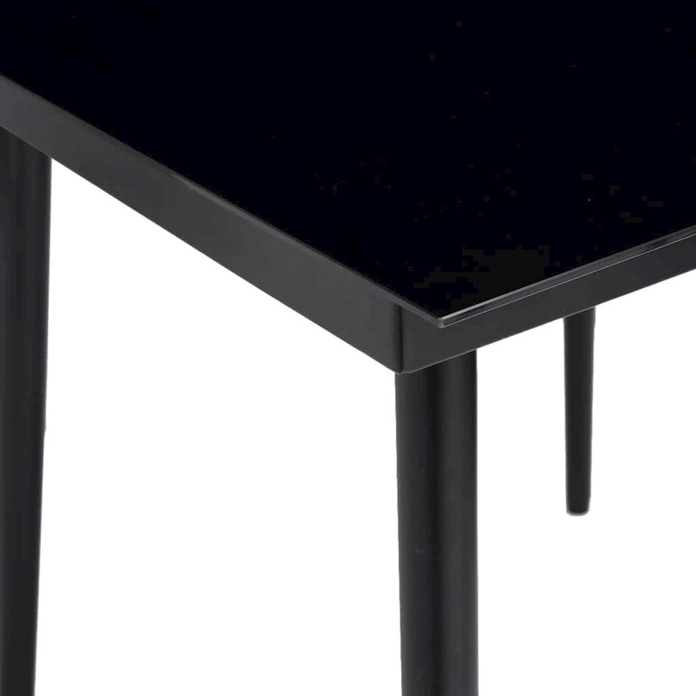 Garden Dining Set Black Powder-coated steel, glass, plastic. Picture 12