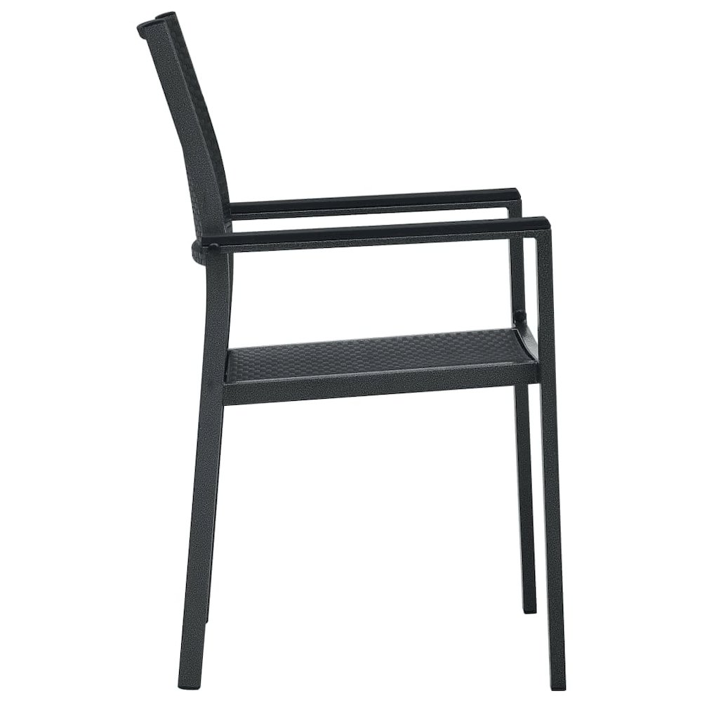 Garden Dining Set Black Powder-Coated Steel 5 Piece Light Weight. Picture 6
