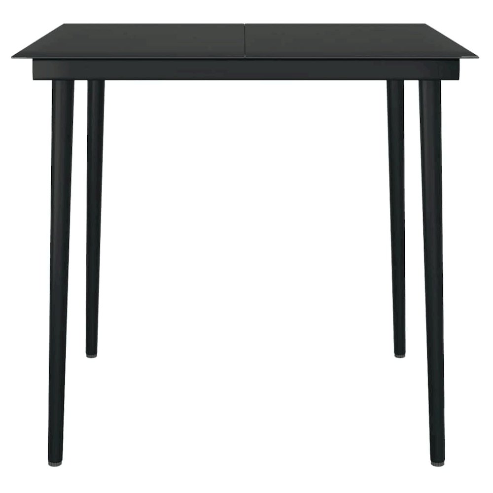 Garden Dining Set Black Powder-Coated Steel 5 Piece Light Weight. Picture 11
