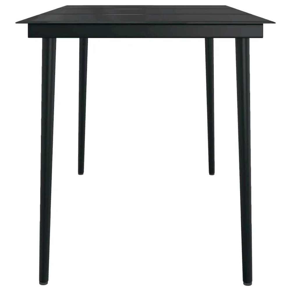 Garden Dining Set Black Powder-coated steel, glass, plastic. Picture 11