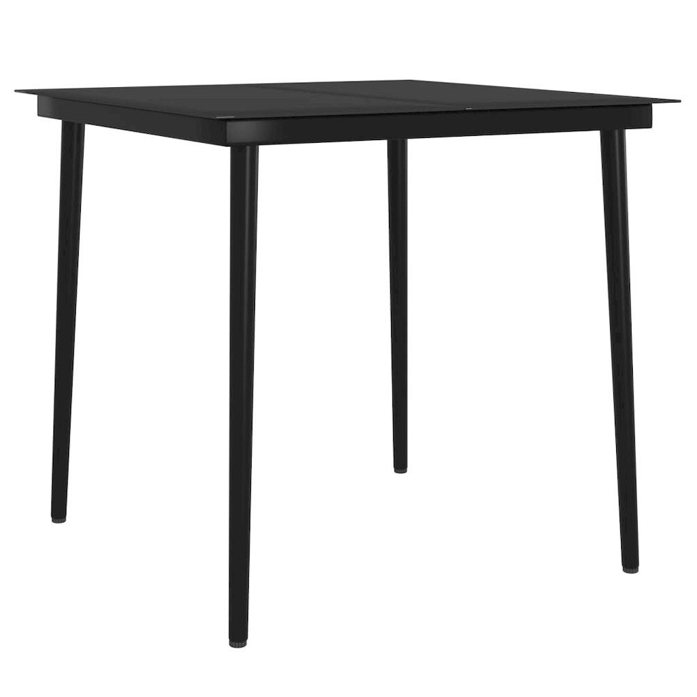 Garden Dining Set Gray and Black PE rattan Medium Durable. Picture 5