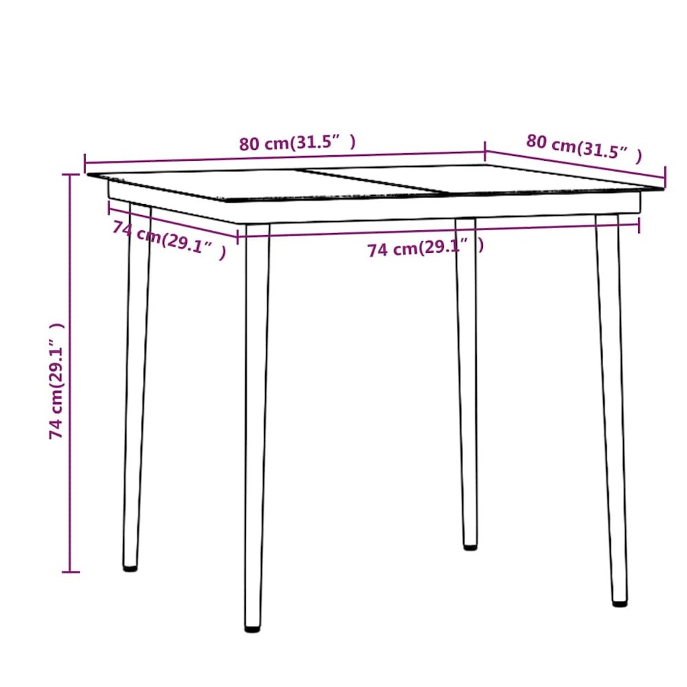 Garden Dining Set Gray and Black PE rattan Medium Durable. Picture 8