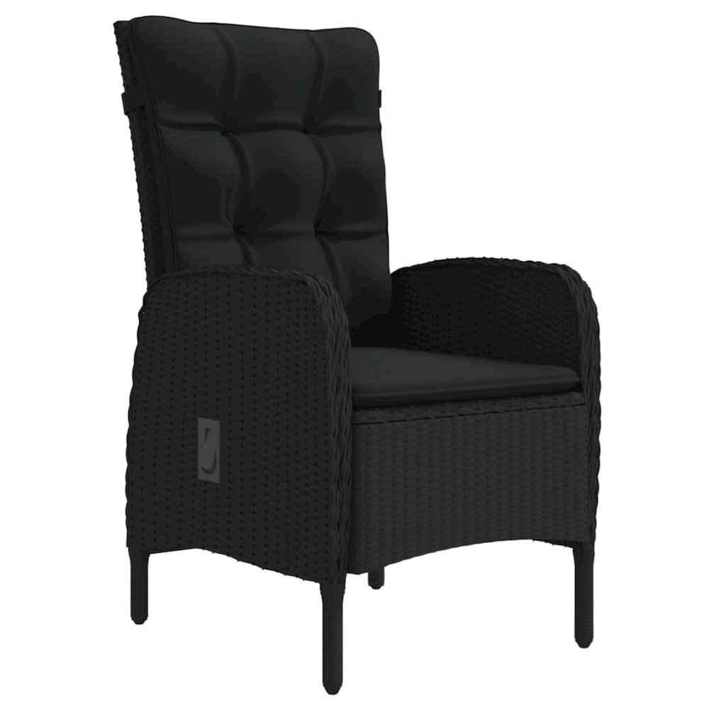 Garden Dining Set Black PE rattan Standard Ergonomic. Picture 3