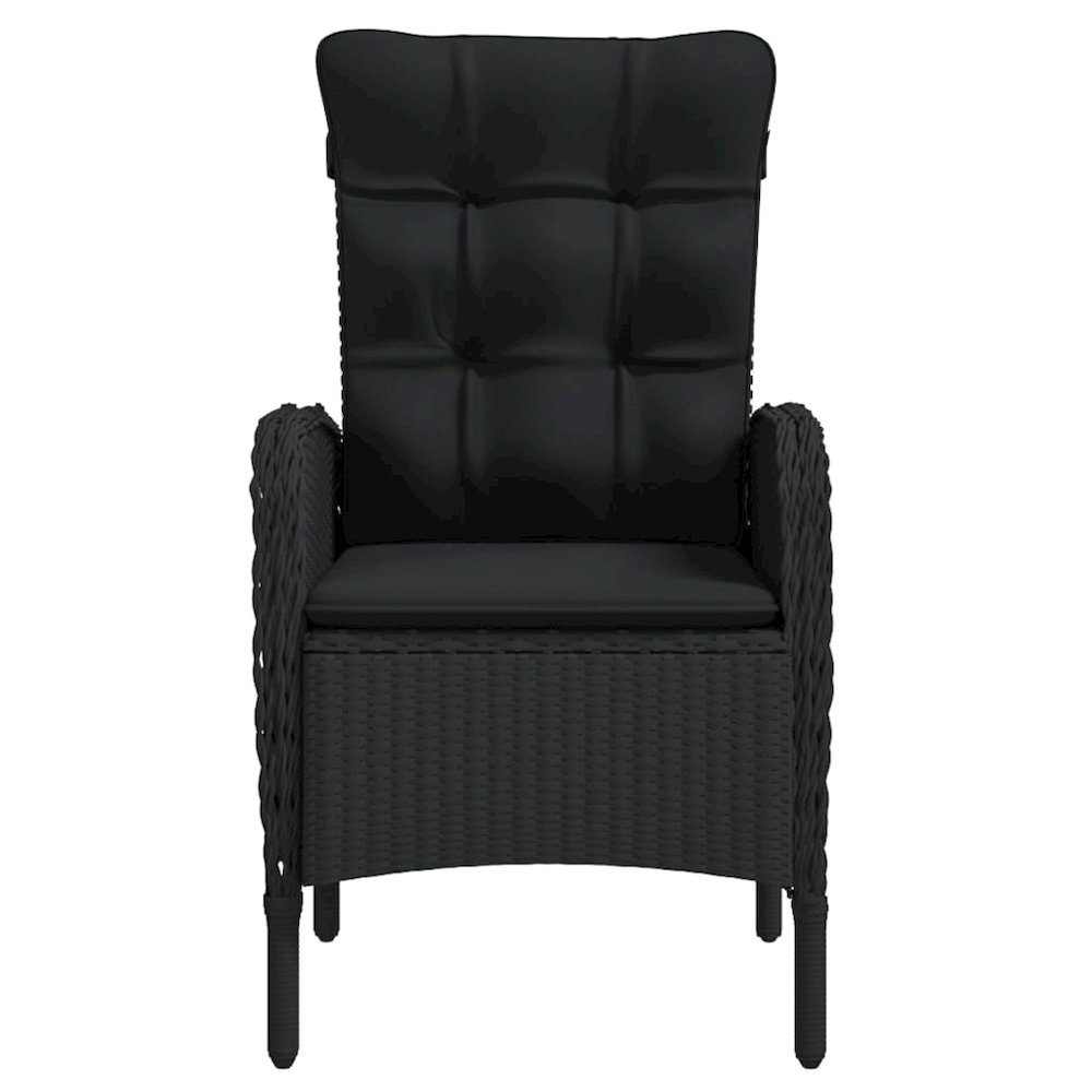 Garden Dining Set Black PE rattan Standard Ergonomic. Picture 4
