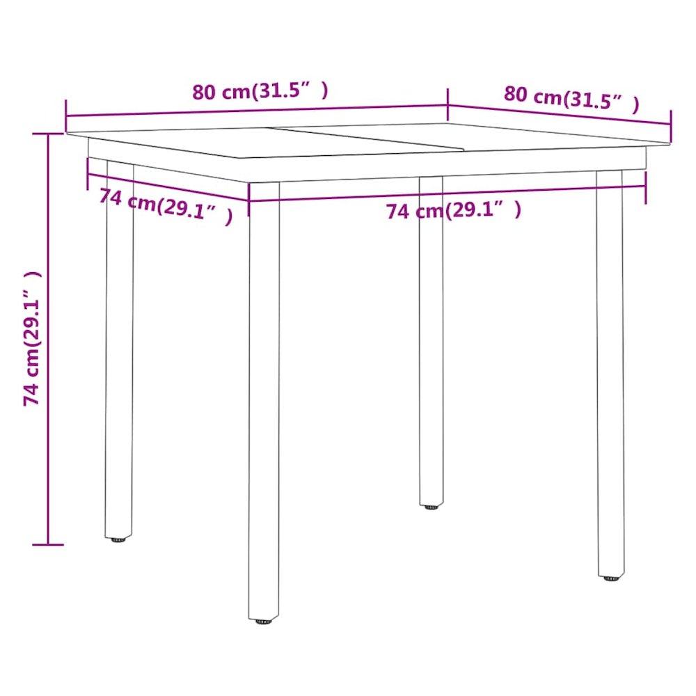 Garden Dining Set Black PE rattan, powder-coated steel, glass. Picture 8