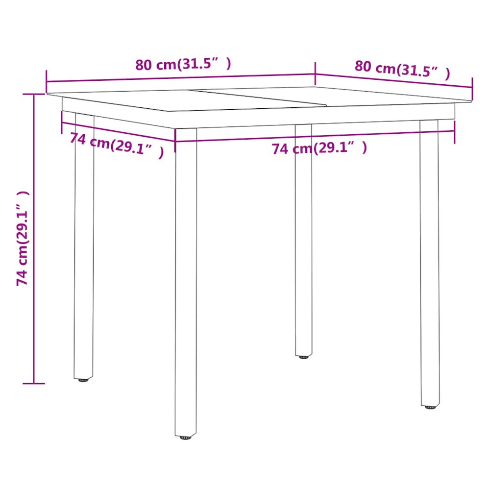 Garden Dining Set Black PE rattan, powder-coated steel, glass. Picture 8