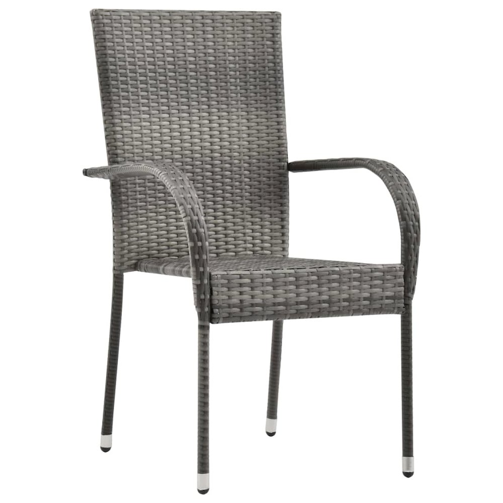 Garden Dining Set Grey and Black. Picture 3