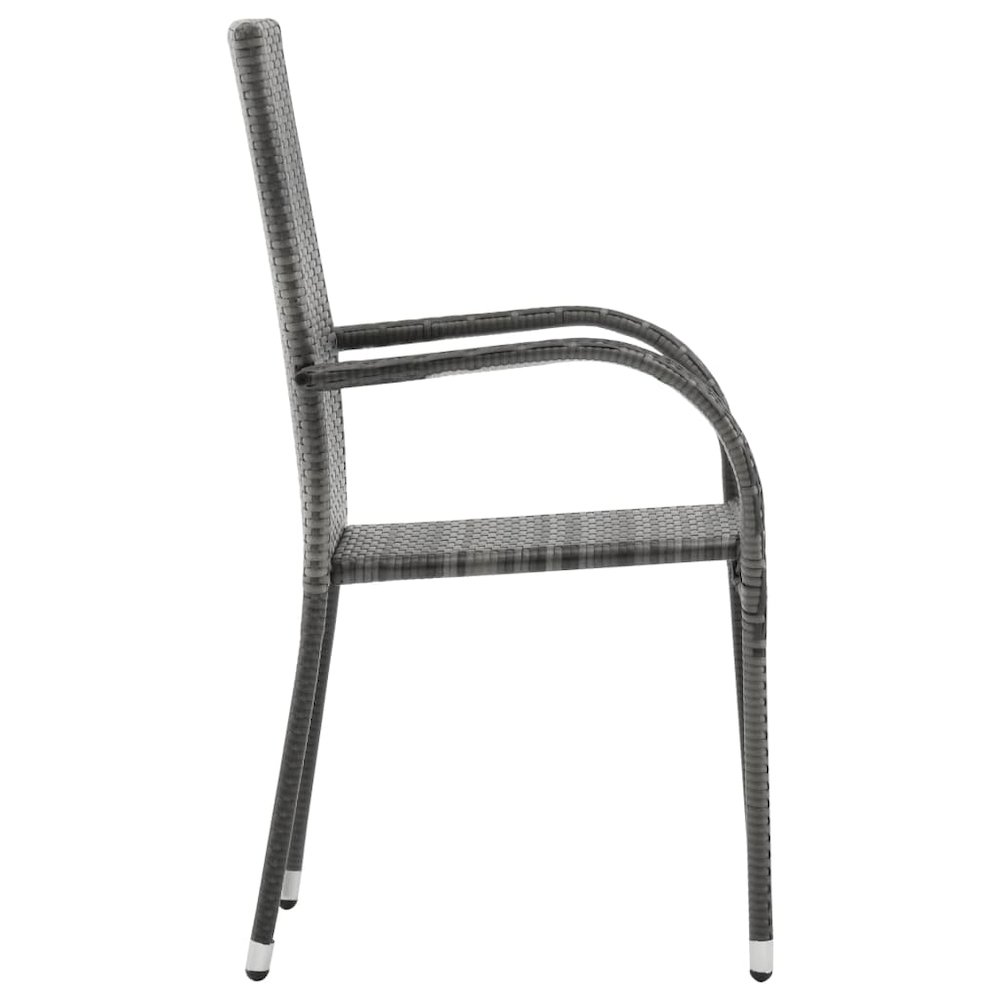 Garden Dining Set Grey and Black. Picture 4