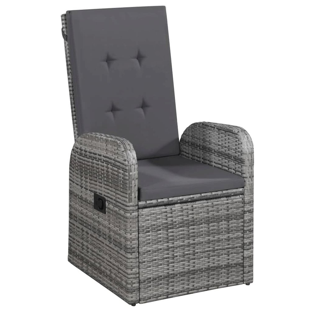 Garden Dining Set Grey and Black. Picture 4
