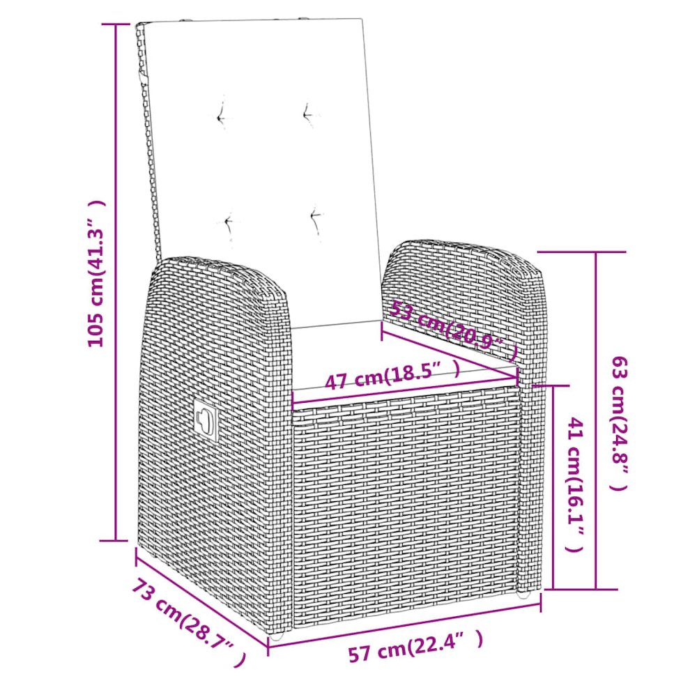 Garden Dining Set Grey and Black. Picture 8