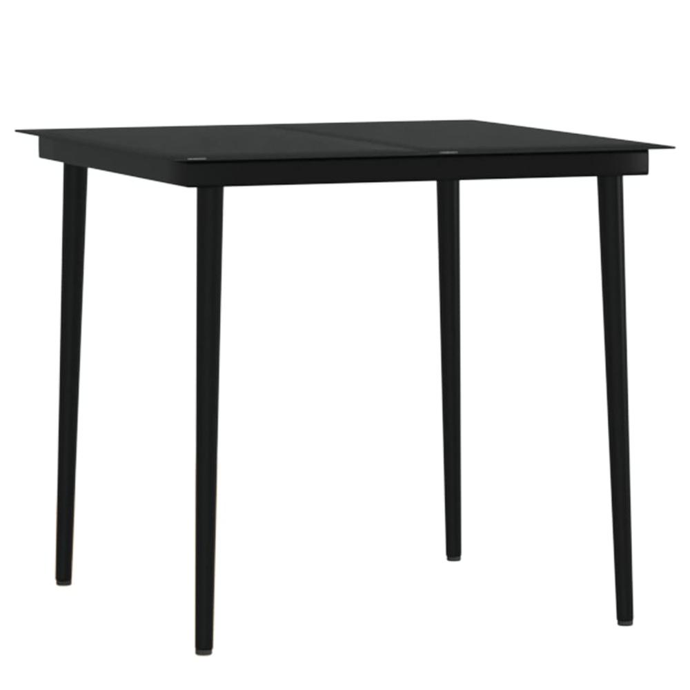 5 Piece Patio Dining Set with Cushions Black. Picture 5