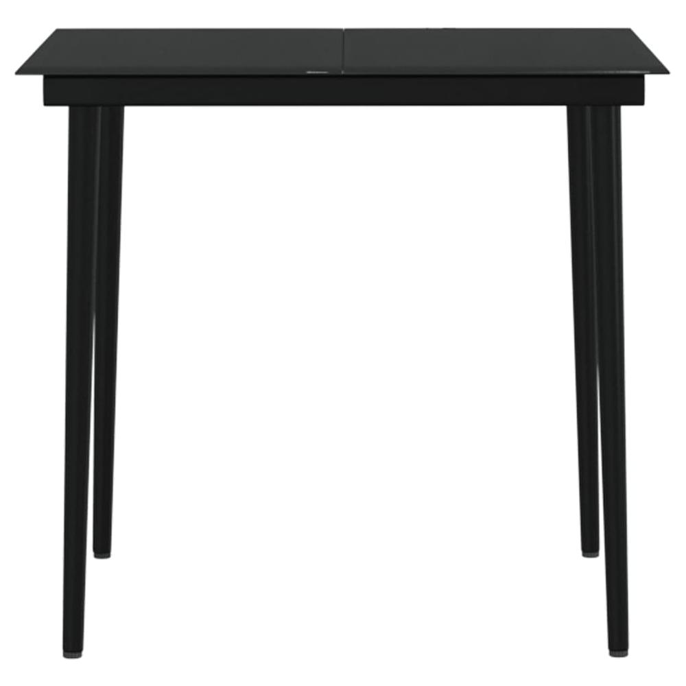 5 Piece Patio Dining Set with Cushions Black. Picture 6