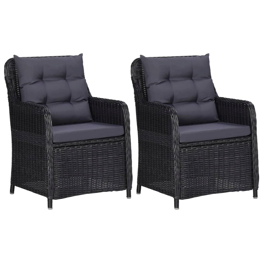 Garden Dining Set Black Powder-coated steel 3 Piece Set. Picture 3