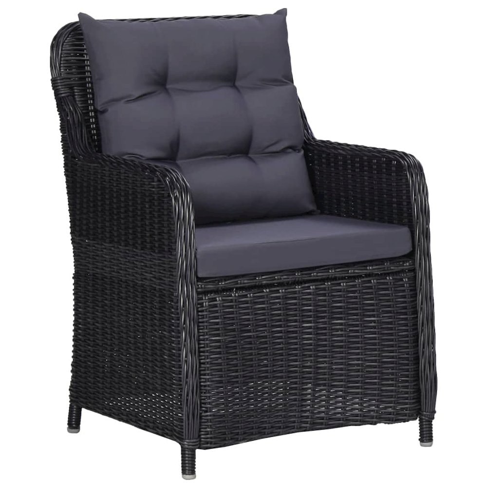 Garden Dining Set Black Powder-coated steel 3 Piece Set. Picture 4