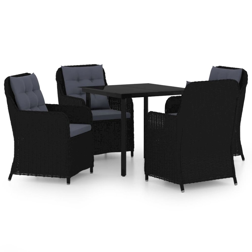 Garden Dining Set Black. Picture 2