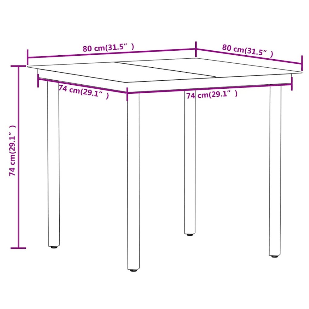 Garden Dining Set Black. Picture 8