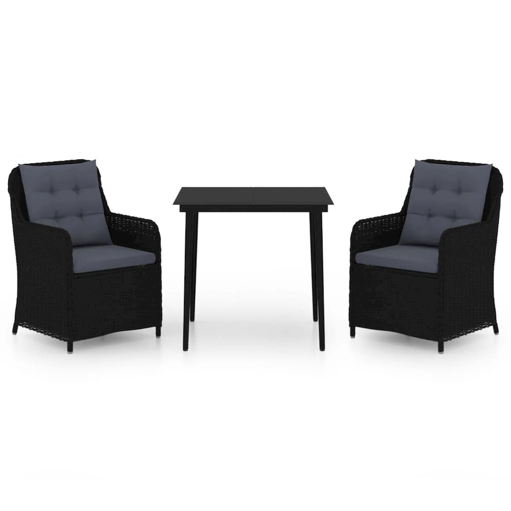 Garden Dining Set Black. Picture 2