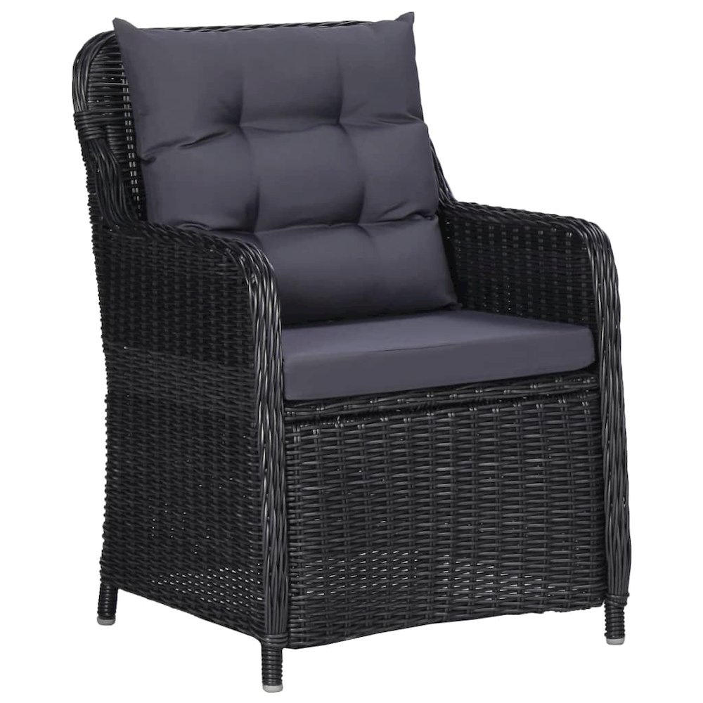 Garden Dining Set Black. Picture 5