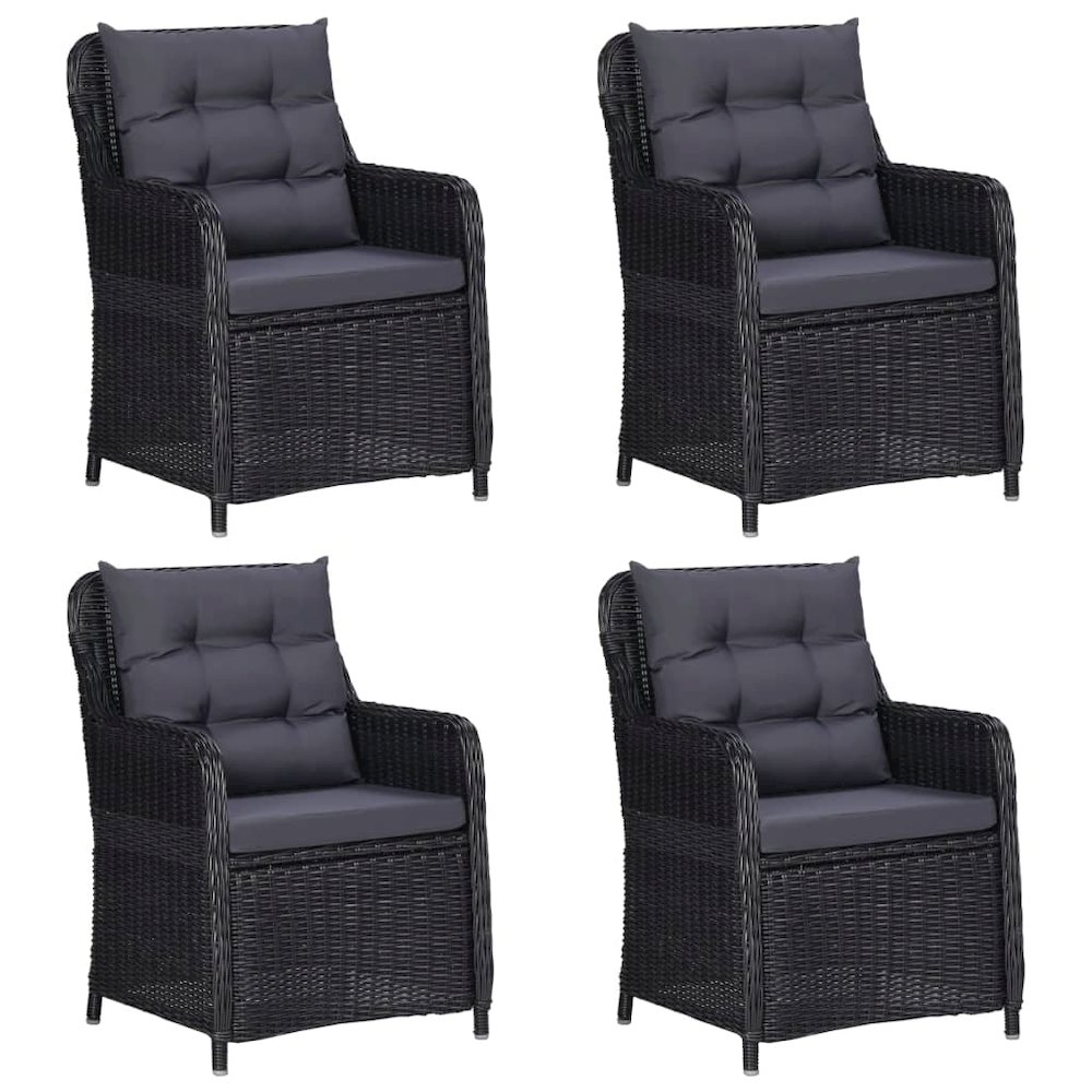 Garden Dining Set Black. Picture 3