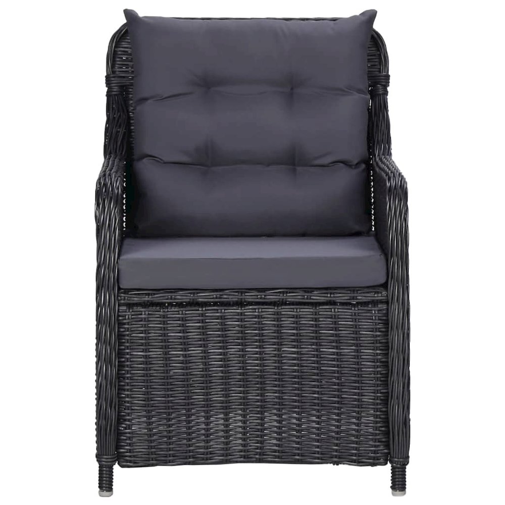 Garden Dining Set Black. Picture 5