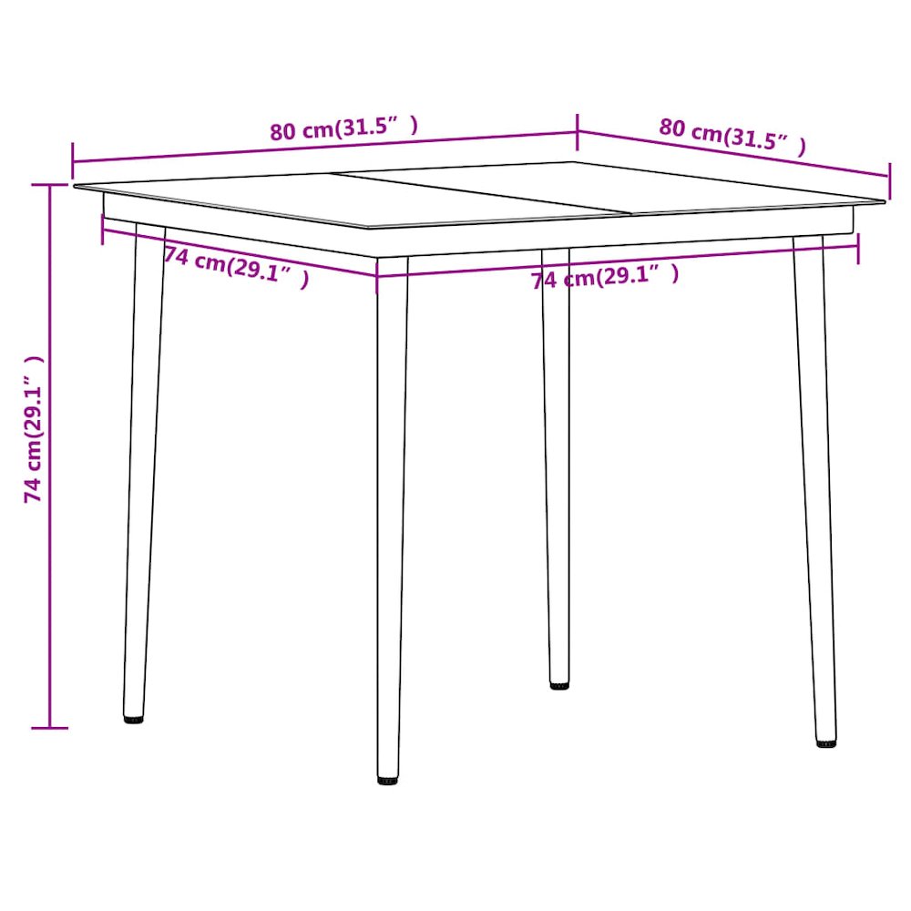 Garden Dining Set Black. Picture 9