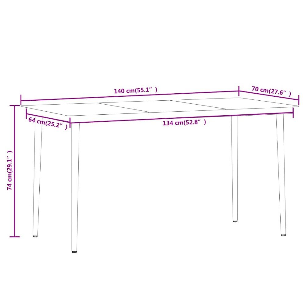Garden Dining Set Black Powder-coated steel 5 Piece Set. Picture 9